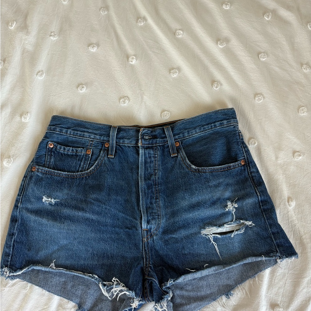 Levi's Blue Jean Shorts Distressed Cut-Off Style